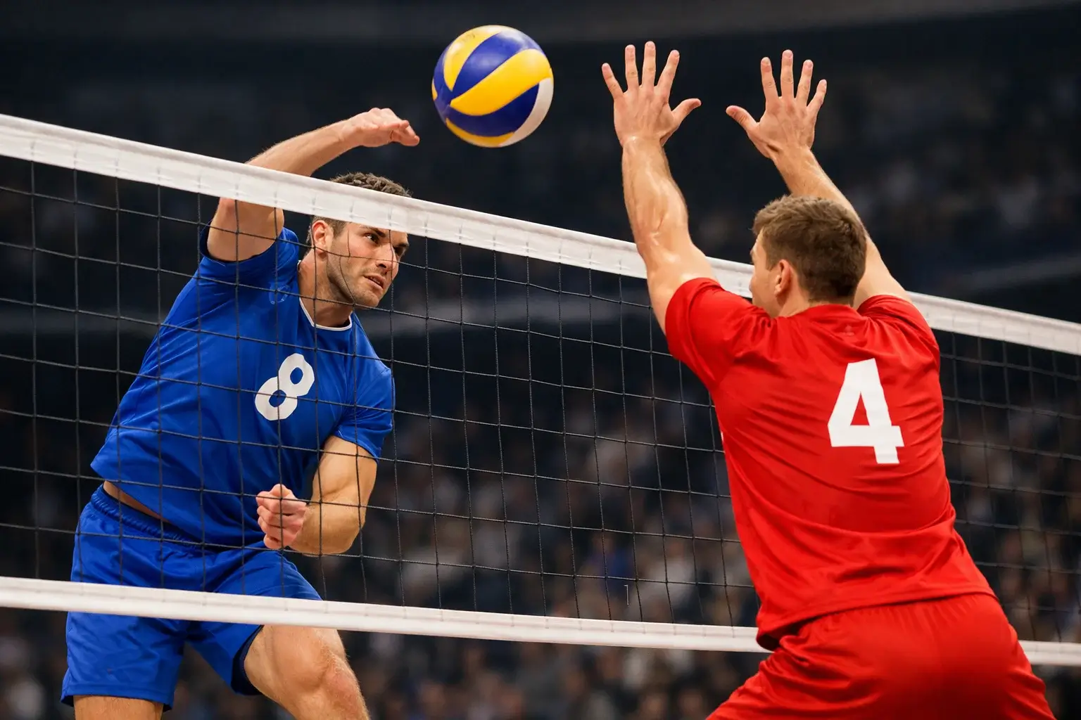 Blick in eine volle Volleyball-Halle während eines Bundesliga-Spiels